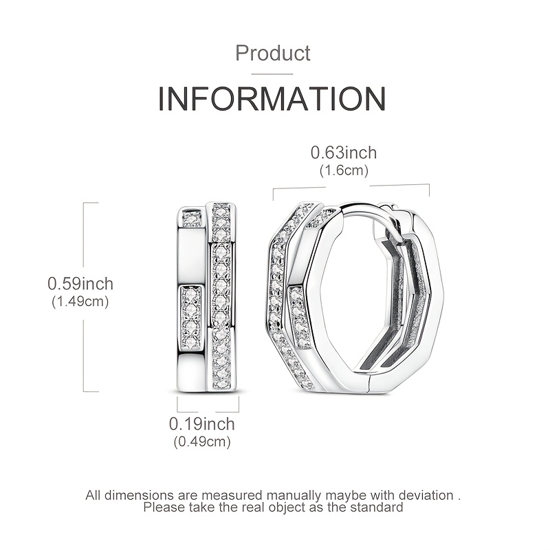 Women's 925 Silver Low-Allergy Fashion Hoop Earrings
